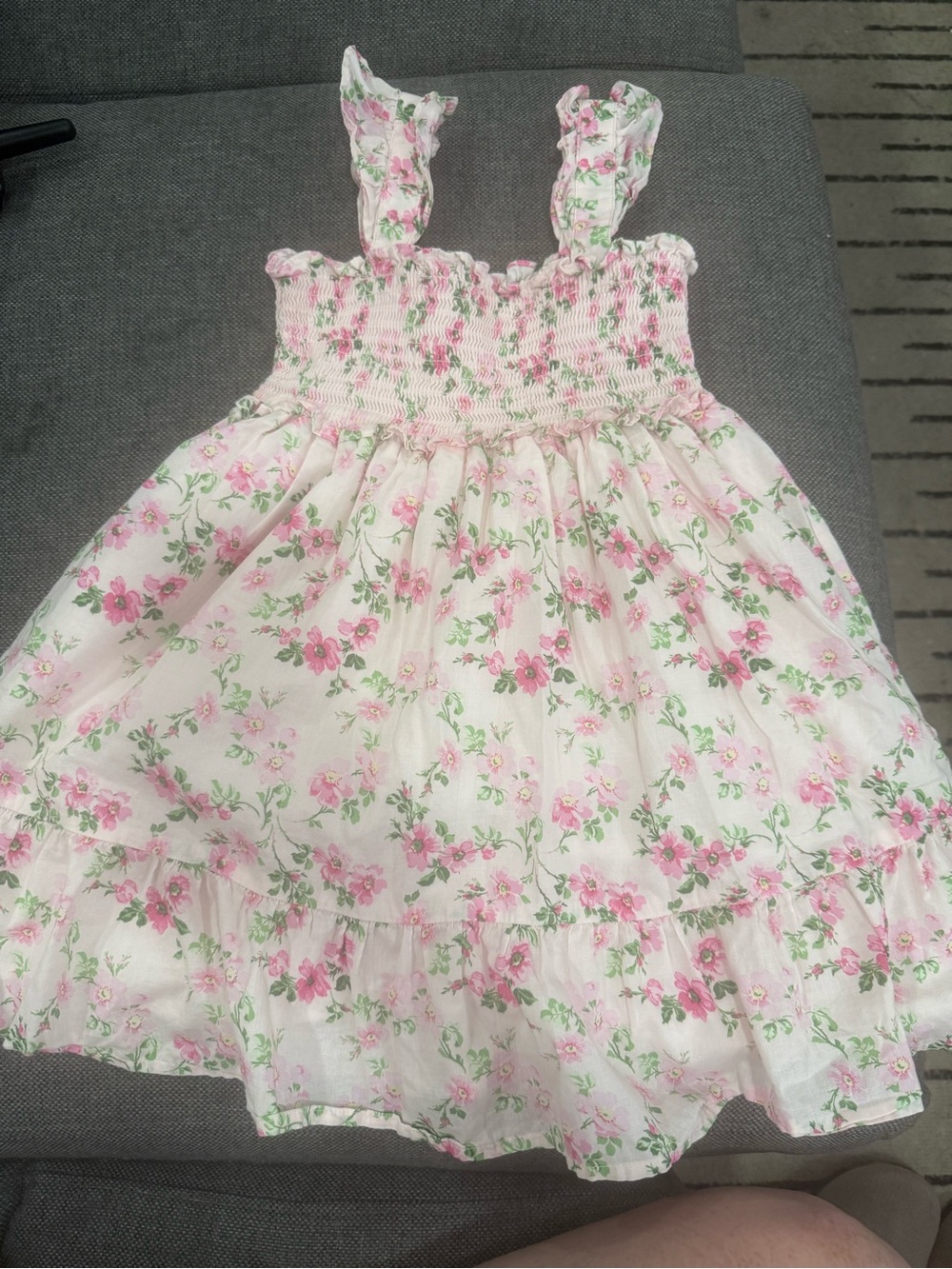 Janie and Jack Pink and Cream Floral Sundress